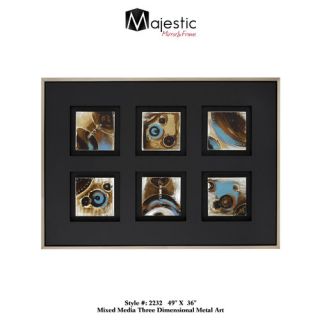 Majestic Mirror Clean Simple Contemporary Mixed Media Raised Wall Art
