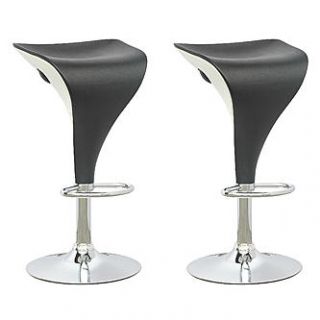 CorLiving Adjustable Two Toned Barstool in Black and White, set of 2