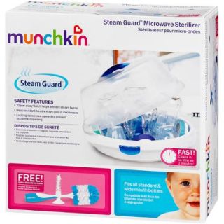 Munchkin Steam Guard Microwave Sterilizer with Deluxe Bottle Brush