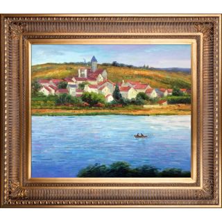 Claude Monet Vetheuil, Morning Effect Hand Painted Framed Canvas Art