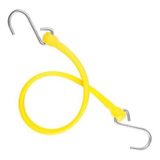 The Perfect Bungee 19 in. EZ Stretch Polyurethane Bungee Strap with Galvanized S Hooks (Overall Length 24 in.) in Yellow PB24Y