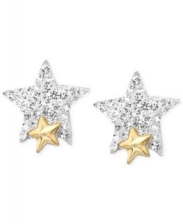 Swarovski Earrings, Rhodium Plated Crystal Starburst Stud Earrings