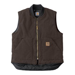 Carhartt Sandstone Arctic Quilt Lined Vest — Dark Brown, Medium, Regular Style, Model# V02  Vests