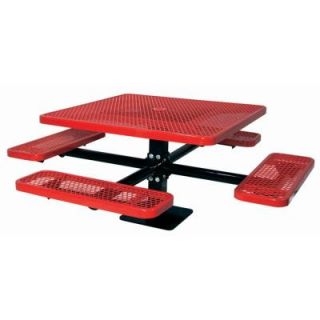 Ultra Play 46 in. Diamond Red Commercial Park Surface Mount Square Table PBK338SM VR
