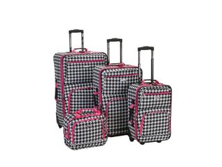 Rockland Fashion Expandable 4 Piece Luggage Set   Brown Zebra