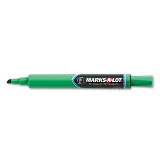 Marks A Lot® Permanent Marker, Large Chisel Tip, Green, Dozen