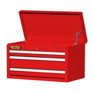 Stanley 27 3 Drawer Ball Bearing Slides Top Chest, Red, PLUS FREE