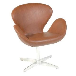 Walnut Leather Flower Arm Chair