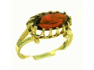 Quality Solid Yellow 9K Gold Genuine 2.5ct Garnet English Victorian Inspired Ring   Size 7.75   Finger Sizes 5 to 12 Available