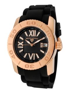 Womens Commander Rose Gold & Black Watch by Swiss Legend Watches