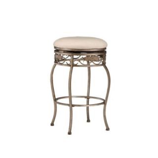 Hillsdale Furniture Bordeaux 26 in. Backless Counter Stool with Off White Fabric in Bronze Pewter 4358 827