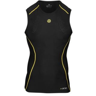 SKINS A200 Compression Sleeveless Top   Mens   Running   Clothing   Black/Yellow
