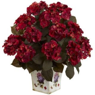 Nearly Natural Hydrangea with Large Floral Planter 1396 RU