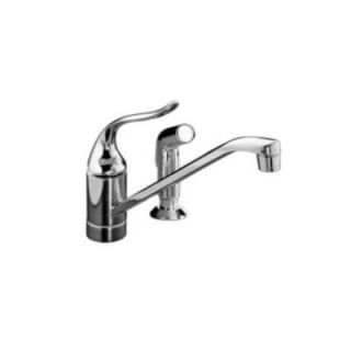KOHLER Coralais Single Handle Standard Kitchen Faucet with Side Sprayer in Brushed Chrome K 15176 F G