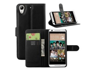 2015 New arrival!Luxury Leather Case For HTC Desire 626 Wallet bag case +Card Slot +Stand (Black)
