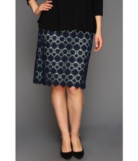 vince camuto plus size embroidered lace pencil skirt