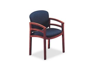 HON 2112NAB90 2112 Invitation Series Wood Guest Chair, Mahogany/Blue Fabric