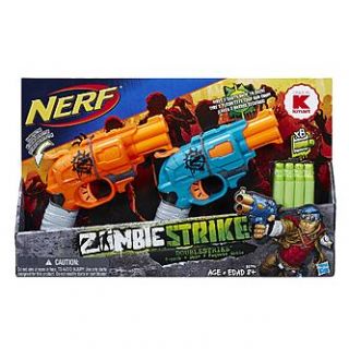 Nerf Zombie Strike Doublestrike Blaster 2 Pack   Toys & Games