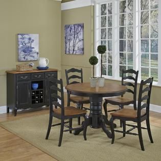 Home Styles The French Countryside Oak and Rubbed Black 5PC Dining Set
