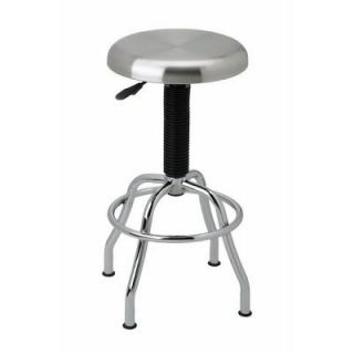 Seville Classics Stainless Steel Pneumatic Bar Stool in Silver Metallic SHE18290B