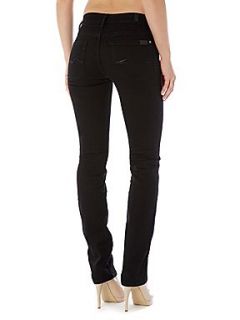 7 For All Mankind High waist straight leg jeans in Portland Black