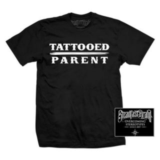 Steadfast Brand LARGE Tattooed Parent Men's Cotton T Shirt, BLACK