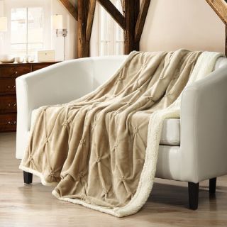 Chic Home Alba Pinch Pleated Sherpa Faux Fur Throw Blanket