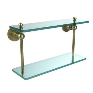 Allied Brass Astor Place Collection 16 in. W x 16 in. L 2 Tiered Glass Shelf in Satin Brass AP 2/16 SBR