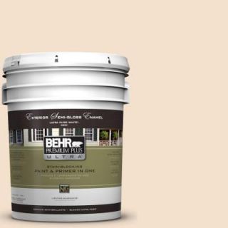 BEHR Premium Plus Ultra 5 gal. #BWC 08 Pebble Cream Semi Gloss Enamel Exterior Paint 585005