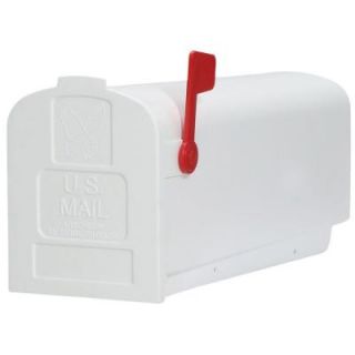 Gibraltar Mailboxes Deluxe Polybox Post Mount Mailbox, White PL10W0201