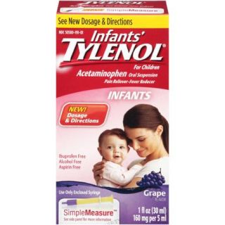 Infants' Tylenol Oral Suspension, Grape, 1 Oz