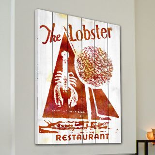 Lobster Restaurant Painting Print on White Wood by Marmont Hill