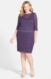 Alex Evenings Embellished Lace Sheath Dress (Plus Size)