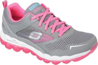 Womens Skechers Relaxed Fit Skech Air Training Shoe   Gray/Hot Pink