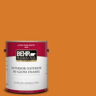 BEHR Premium Plus 1 gal. #270B 7 Bonfire Hi Gloss Enamel Interior/Exterior Paint 830001