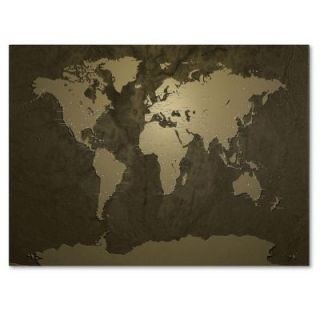 Trademark Fine Art 14 in. x 19 in. Gold World Map Canvas Art MT0215 C1419GG