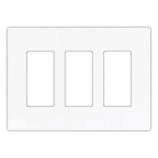 Cooper Wiring Devices 3 Gang Screwless Decorator Polycarbonate Wall Plate   White PJS263W