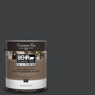 BEHR Premium Plus Ultra Home Decorators Collection 1 gal. #HDC MD 04 Totally Black Flat Exterior Paint 485301