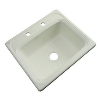 Thermocast Wellington Drop in Acrylic 25x22x9 in. 2 Hole Single Bowl Kitchen Sink in Jersey Cream 28206