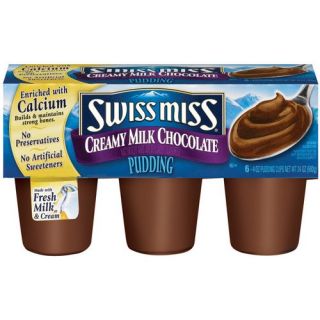 Swiss Miss Creamy Milk Chocolate Pudding, 4 oz, 6ct