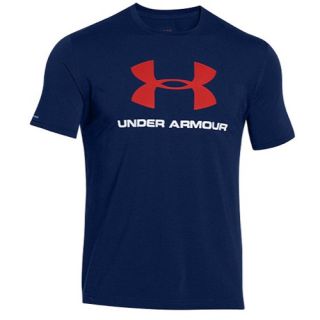 Under Armour Charged Cotton Sportstyle Logo T Shirt   Mens   Casual   Clothing   Midnight Navy/White/Red