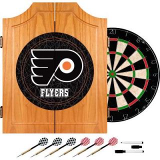 Trademark NHL Philadelphia Flyers Wood Finish Dart Cabinet Set NHL7000 PF