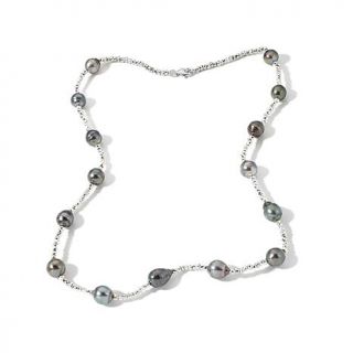 8 10mm Cultured Tahitian Pearl Sterling Silver 21" Necklace   7633263