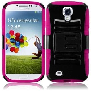 BasAcc Black/ Hot Pink Case with Stand for Samsung Galaxy S4 i9500