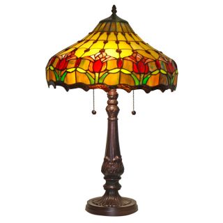 Amora Lighting Tulips Design Tiffany Style Table Lamp  