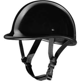 Novelty Adult Glossy Black Polo Half Motorcycle Helmet  