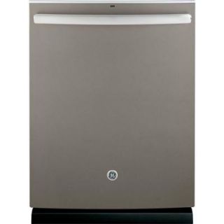 GE Top Control Dishwasher in Slate with Stainless Steel Tub and Steam Cleaning GDT590SMJES