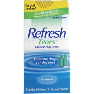 Refresh Lubricant Eye Drops Value Size Refresh Tears, 2   .5 Oz bottles, 1 Oz.