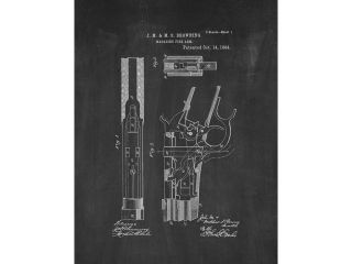 Winchester 1886 and Model 71 Lever Action Rifles Patent Art Chalkboard