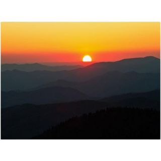 Trademark Fine Art "Great Smoky Mountains Sunset" Canvas Art by Pierre Leclerc